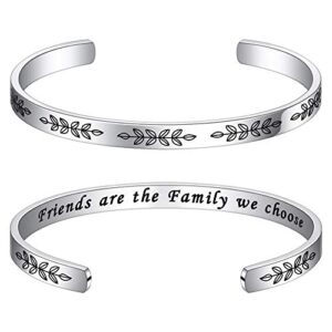 Friends are Family We Choose Bracelet - Friendship Bracelet Christmas Jewelry for Friend, Long Distance Friendship Gifts for Women Friend Female Her BFF Birthday, Mothers Day Present Gift for Friends