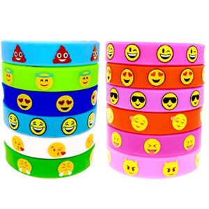 OHill 48 Pack Silicone Wristbands Bracelets Kids Birthday Party Supplies Favors Prize Rewards, Kids Size