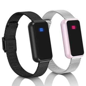 Long Distance Touch Bracelets Set of 2 - Lovers Are Closer Than Ever, No Matter Where They Are/Send SOS SMS ,For Couples Lovers Family Kids Friends, Cheap Relationship Couples Gifts Pink(Bluetooth)